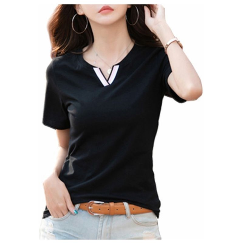 EDWINAYY - Camiseta Básica Casual De Manga Corta Para Mujer