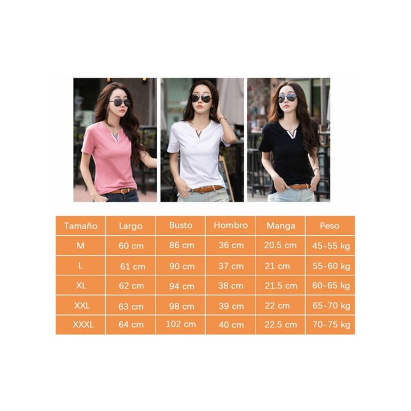 EDWINAYY - Camiseta Básica Casual De Manga Corta Para Mujer