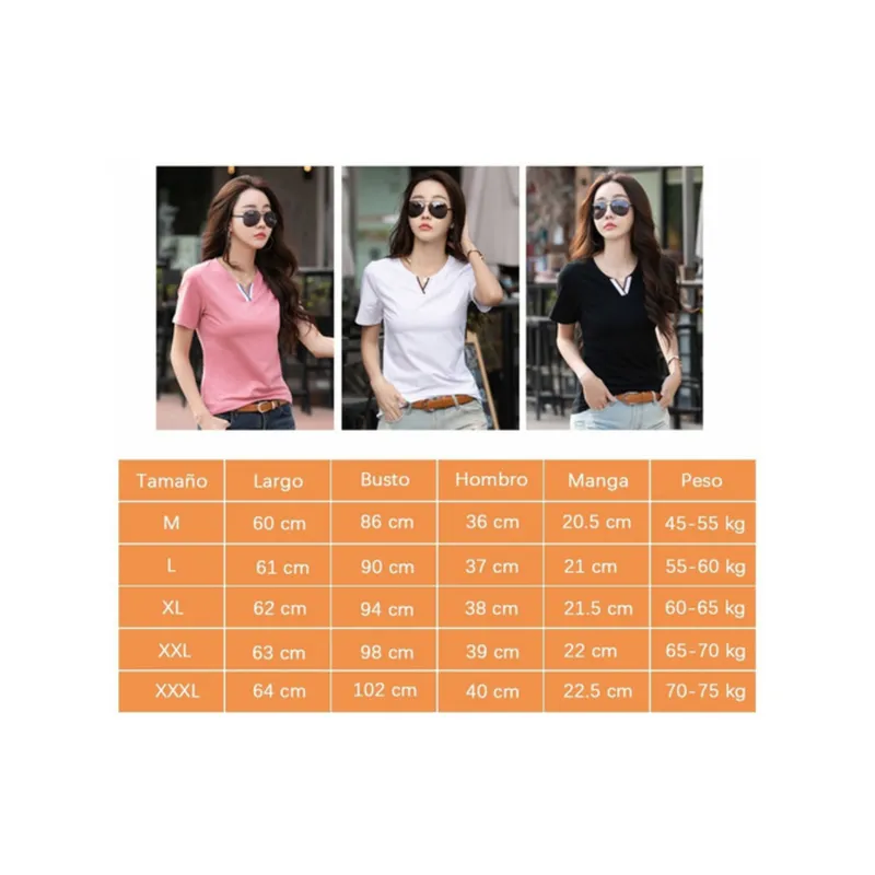 EDWINAYY - Camiseta Básica Casual De Manga Corta Para Mujer