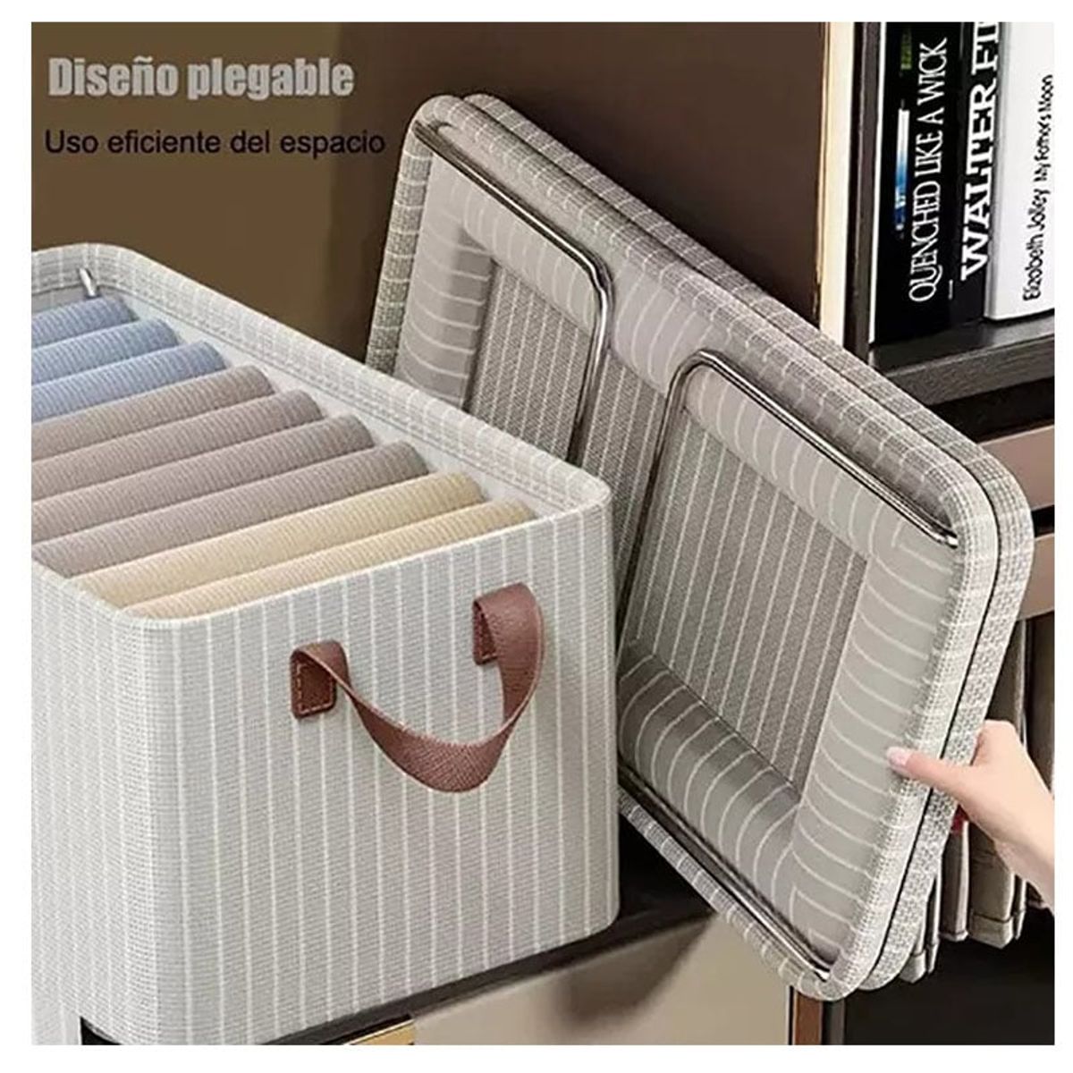 TNAKIEX - Set 4 Cajas Organizadoras Plegables Cestas Almacenaje Tela