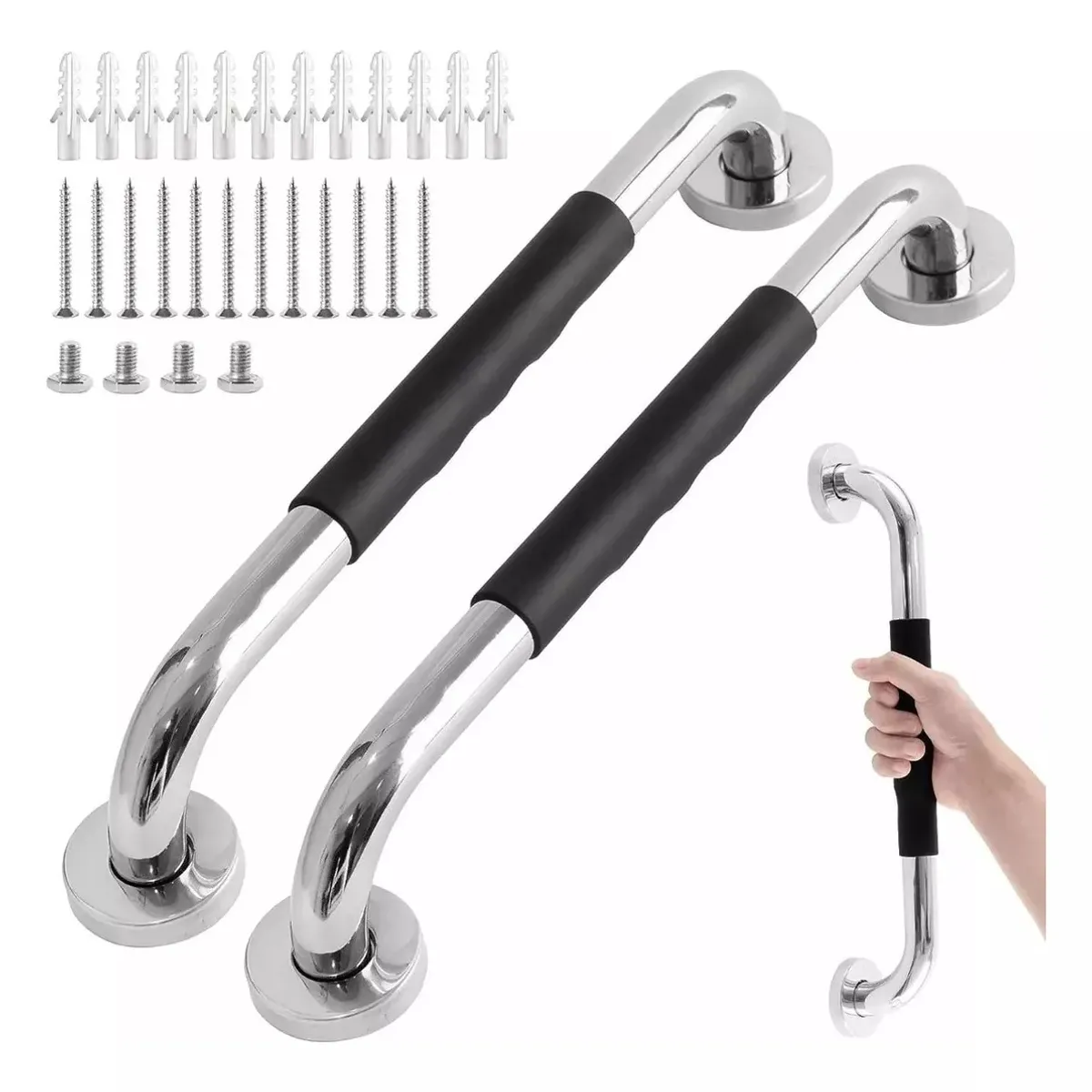 2 Barras Agarradera De Seguridad Baños Apoyo Acero Inox 50cm, marca TNAKIEX - Foto Principal