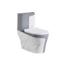 DECHAUS - Wc one piece Gris-Blanco Mármol DEC-HAUS 2057T Descarga Piso 30 cms