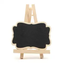 KUANGYE - Pack 12 Mini Letreros A Tiza Material De Madera/con Base