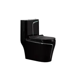 DECHAUS - Wc one piece Negro Linea gris DEC-HAUS 2057Y Descarga Muro 18 cms
