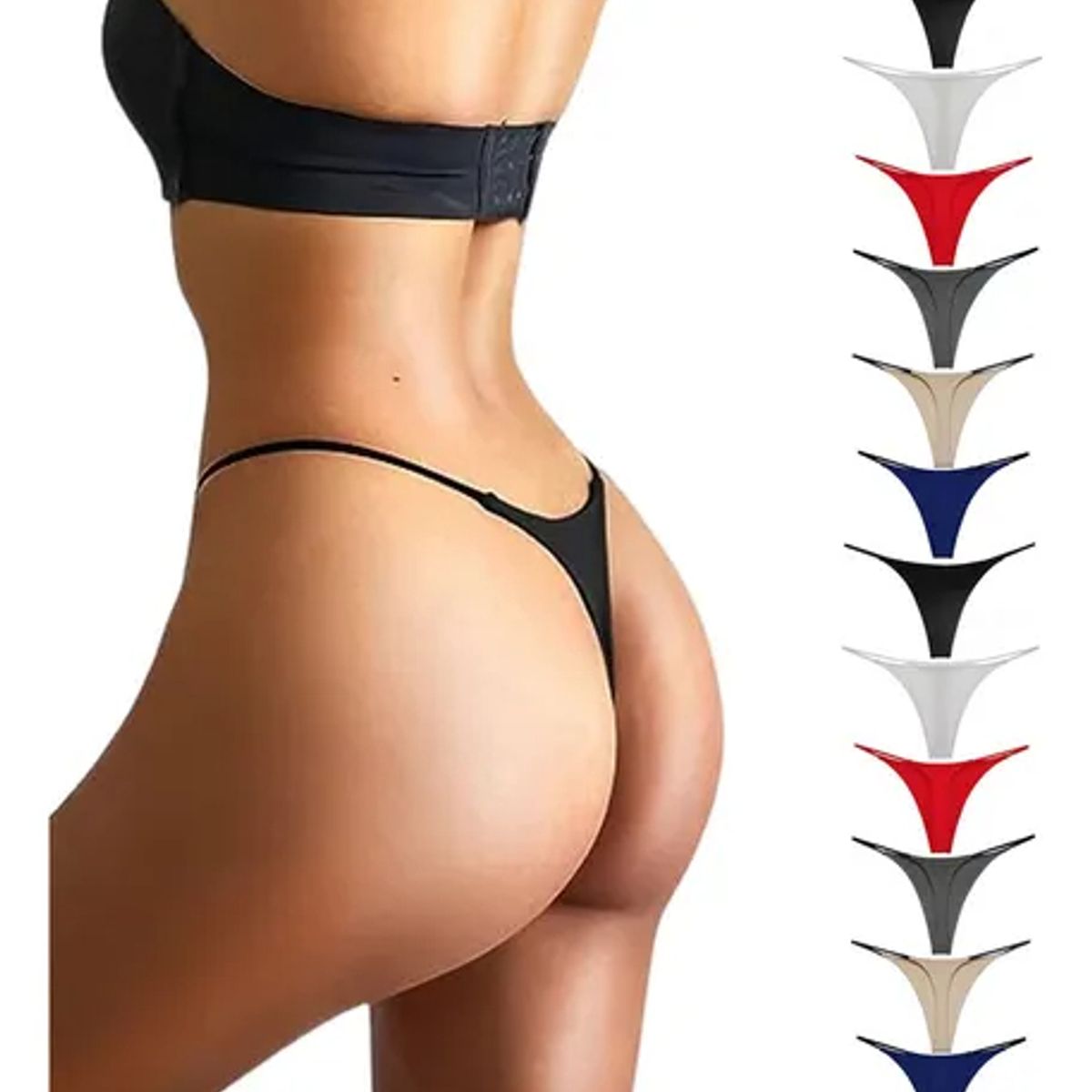 EDWINAYY - Colaless Tanga Lenceria Sexys Baja Cintura Hilos 12 Piezas