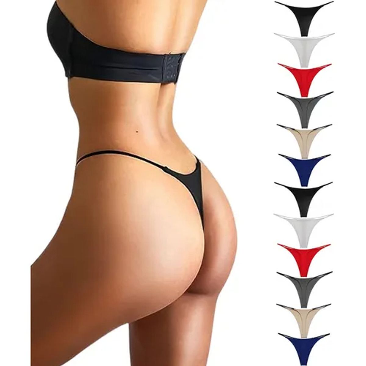 EDWINAYY - Colaless Tanga Lenceria Sexys Baja Cintura Hilos 12 Piezas