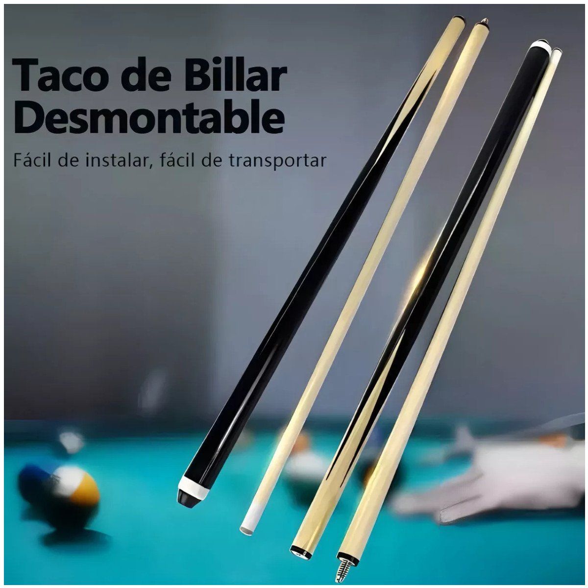 KUANGYE - 1 Tacos Cortos Billar De Maple Palos 120cm Para Niños