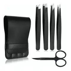 EDWINAYY - Set 5 Pinzas Cejas Depilación Profesionales Acero Inoxidable