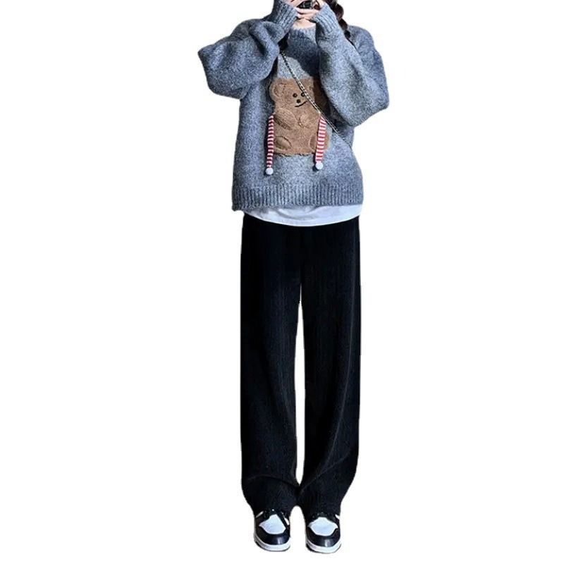 EVERSO - pack 3 Pantalones de piernas anchas de terciopelo para mujeres