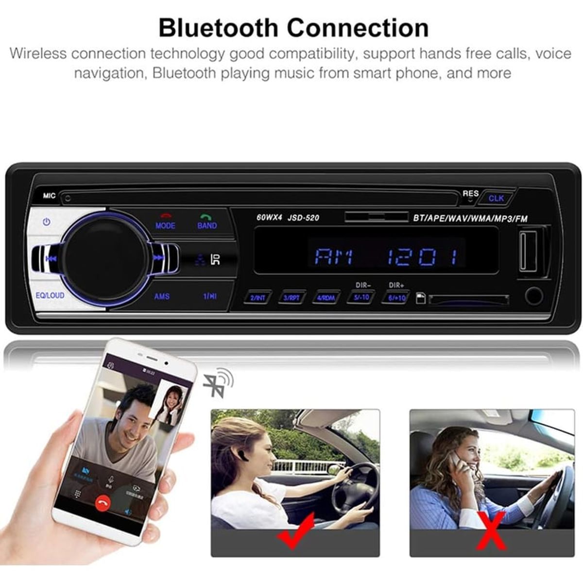 GENERICO - Radio De Camiones Y Buses Bluetooth Auxpendrive 24v