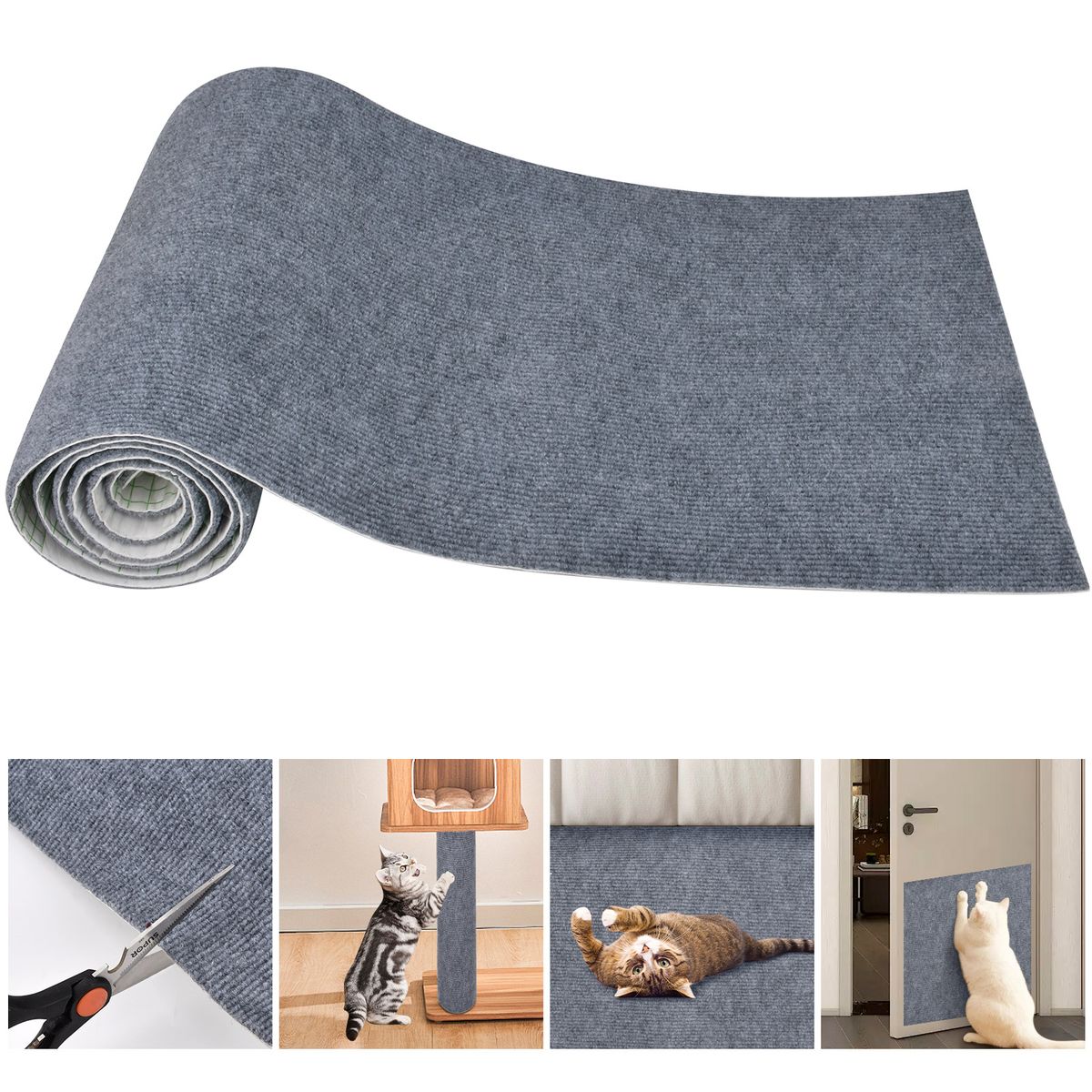 AIZO - AIZO Estante para Gatos Adhesivo Sin Daños Gris claro