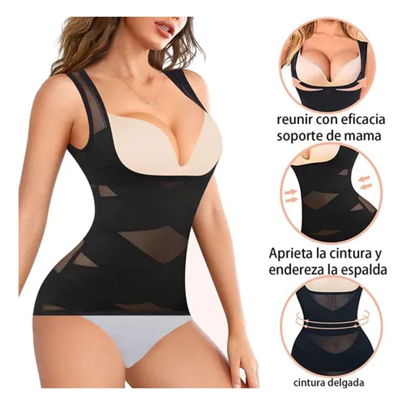 EDWINAYY - Faja De Camiseta Reductora Abdomen Invisible Soporte De Mama