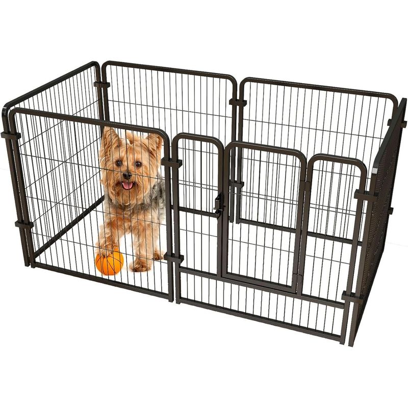 KUANGYE - 120×60cm Metal Corral Casa Jaula Mascotas Desmontable