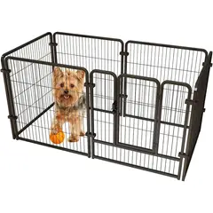 KUANGYE - 120×60cm Metal Corral Casa Jaula Mascotas Desmontable