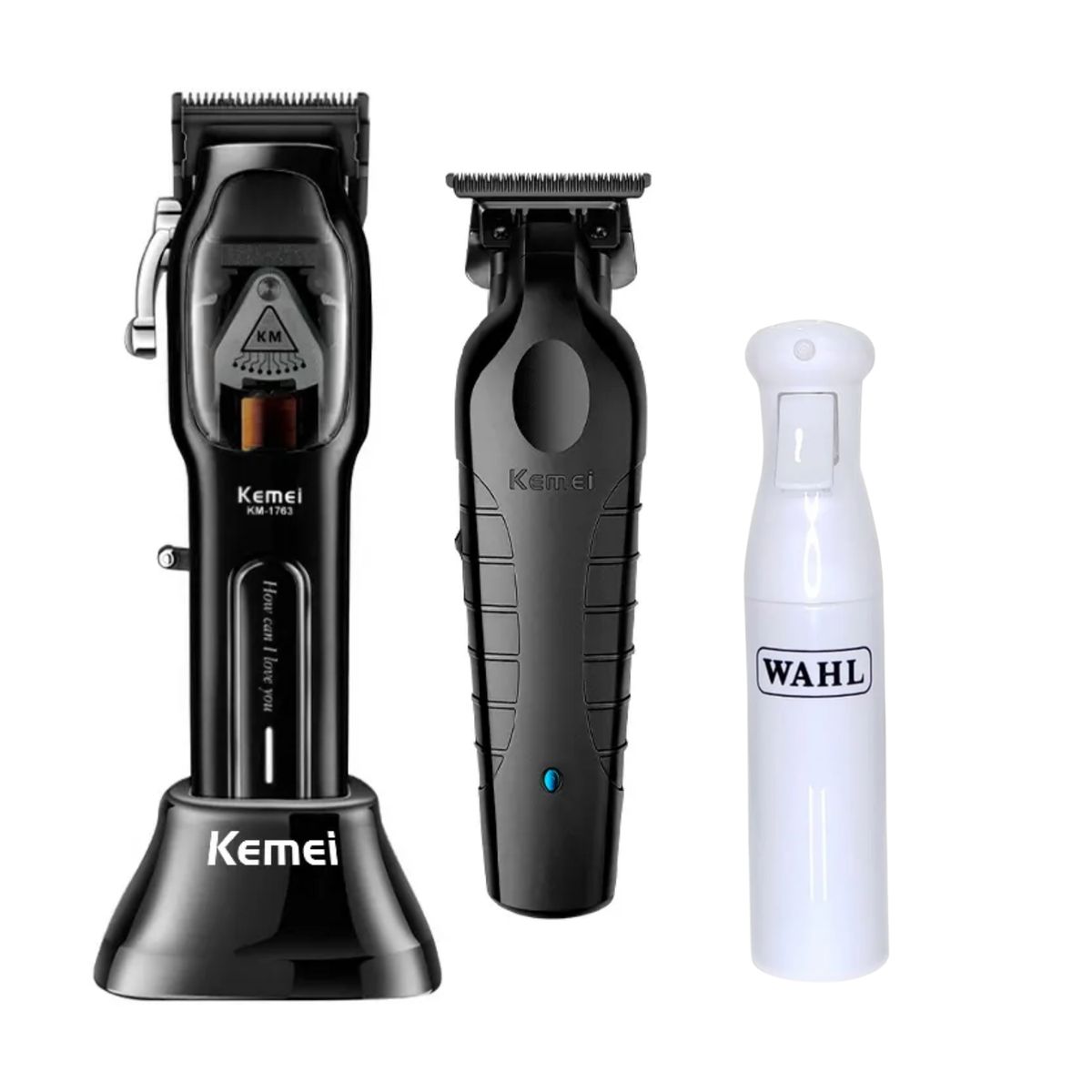 KEMEI - Kemei Barber Combo Clipper KM-1763 Black + Trimmer KM-2299