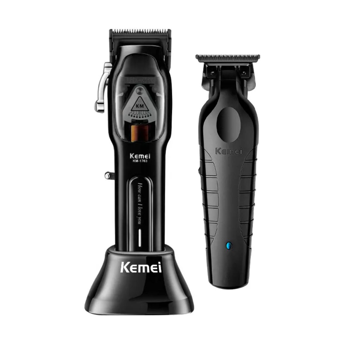 KEMEI - Kemei Barber Combo Clipper KM-1763 Black + Trimmer KM-2299