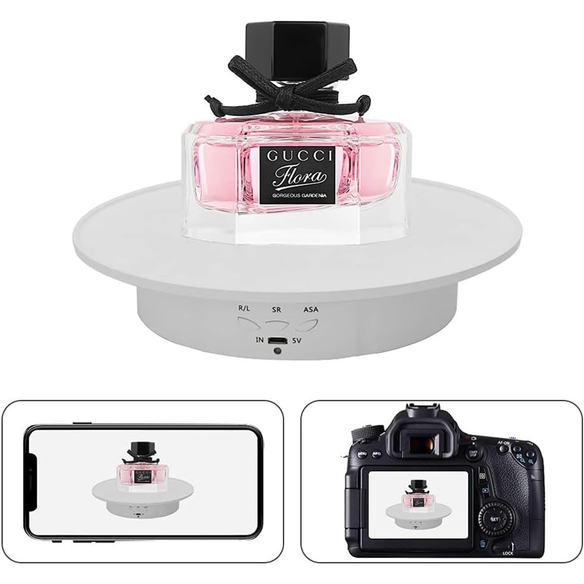 KUANGYE - Base Giratoria Eléctrica De 3 Velocidades, Soporta 8 Kg 20cm