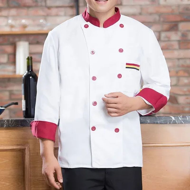 EDWINAYY - Chaqueta Chef Unisex Manga Larga Cocina Chaqueta Cocina Work