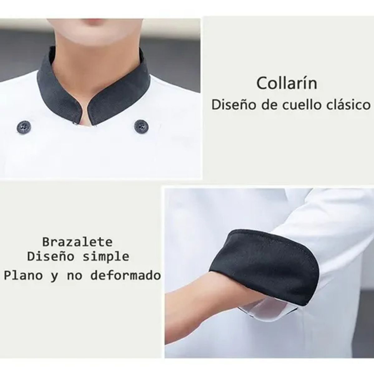 EDWINAYY - Chaqueta Chef Unisex Manga Larga Cocina Chaqueta Cocina Work