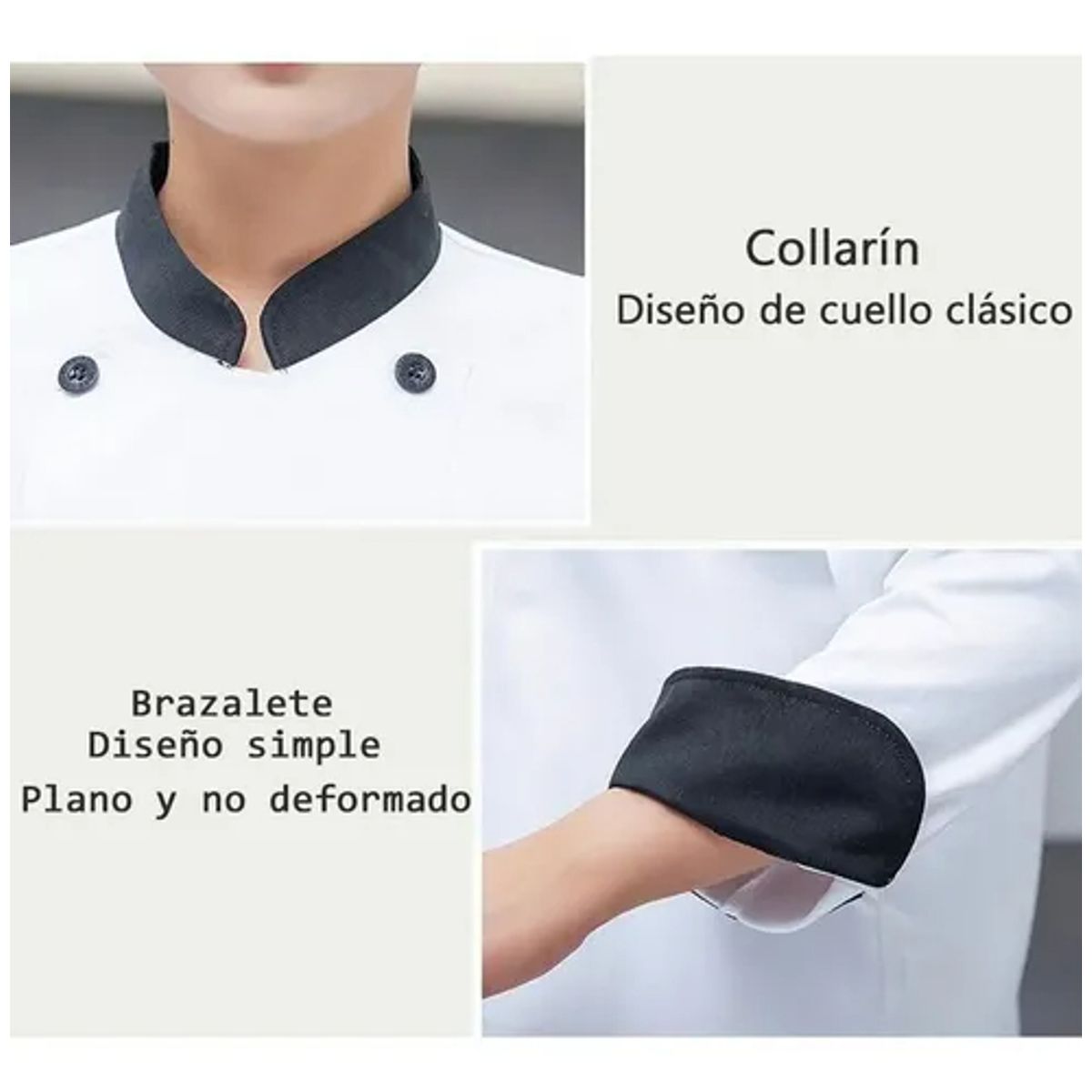 EDWINAYY - Chaqueta Chef Unisex Manga Larga Cocina Chaqueta Cocina Work