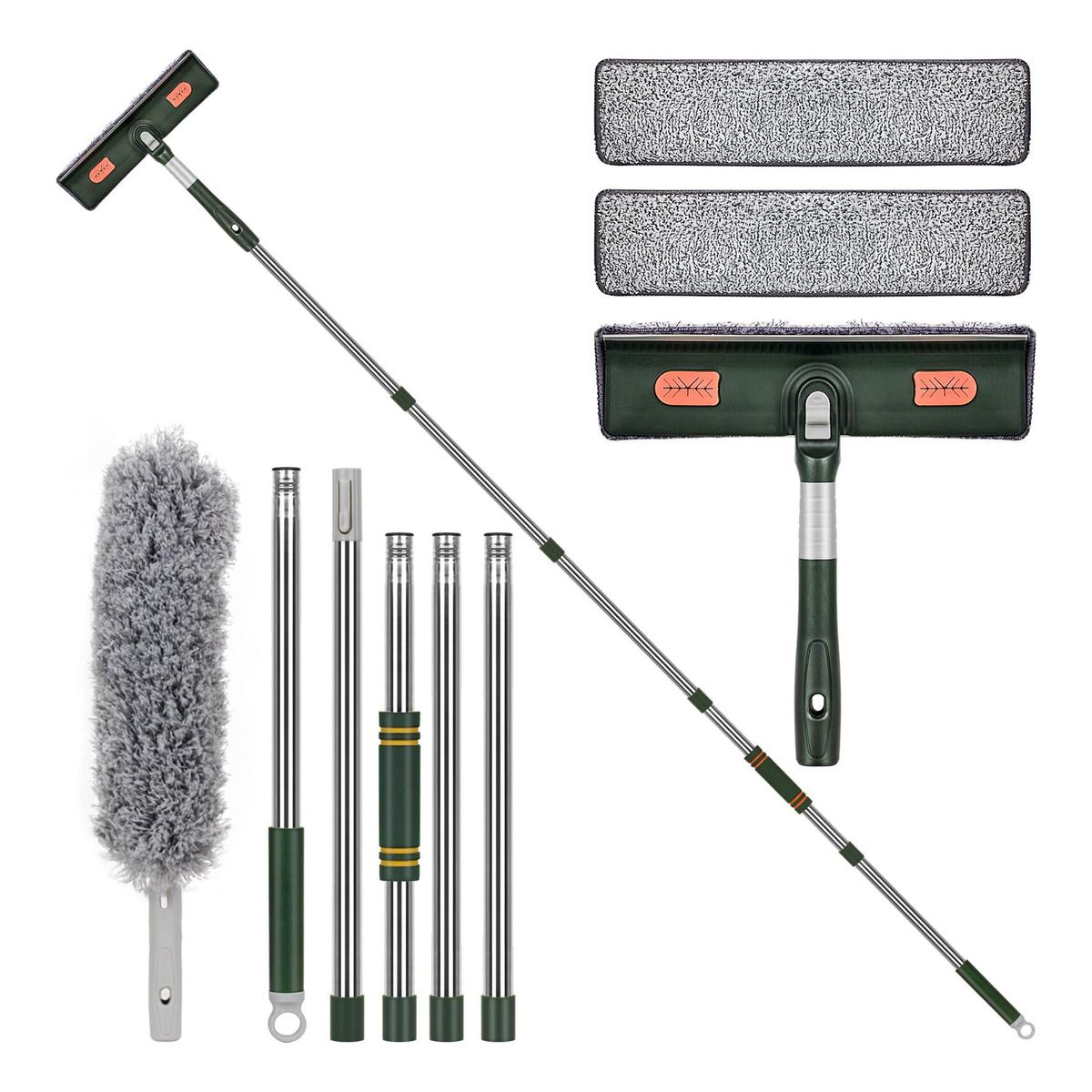 GENERICO - 2 En 1 Escobilla De Ventana Extensible 2m Para Vidrio Suelo