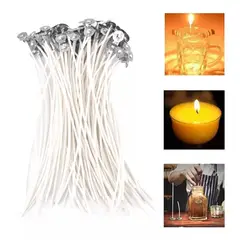 YAYKO - Pábilos Encerados Mecha De Vela 100 Uds Con Wick Tabs 20 Cm