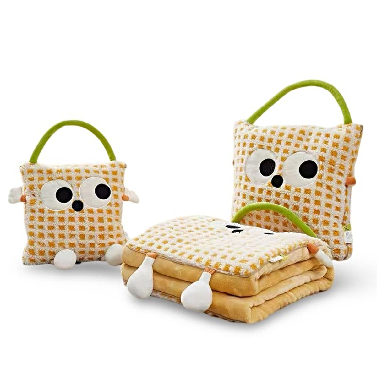 GENERICO - FRAZADA 3 EN 1 BOLSA ALMOHADA Y MANTA AMARILLO