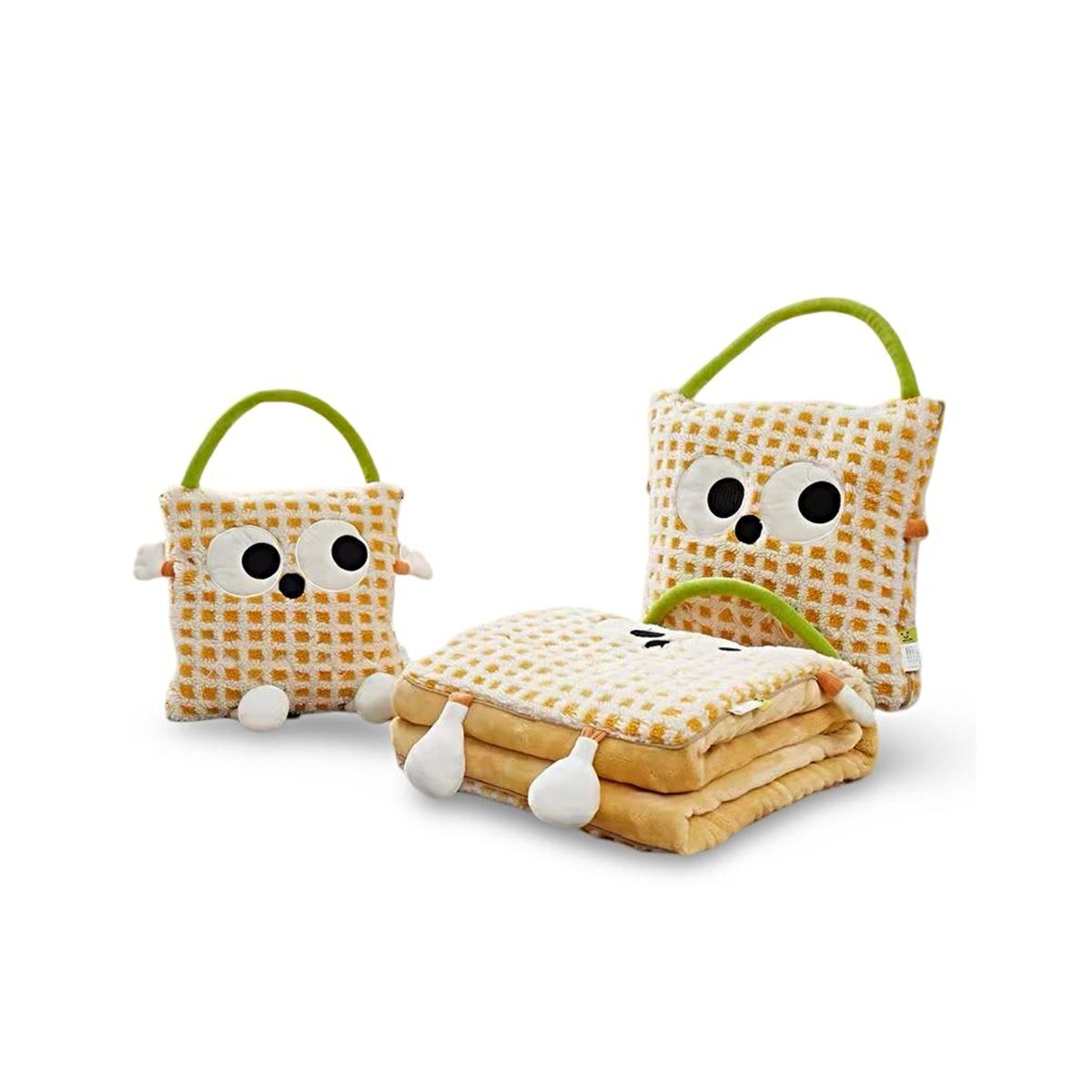 GENERICO - FRAZADA 3 EN 1 BOLSA ALMOHADA Y MANTA AMARILLO