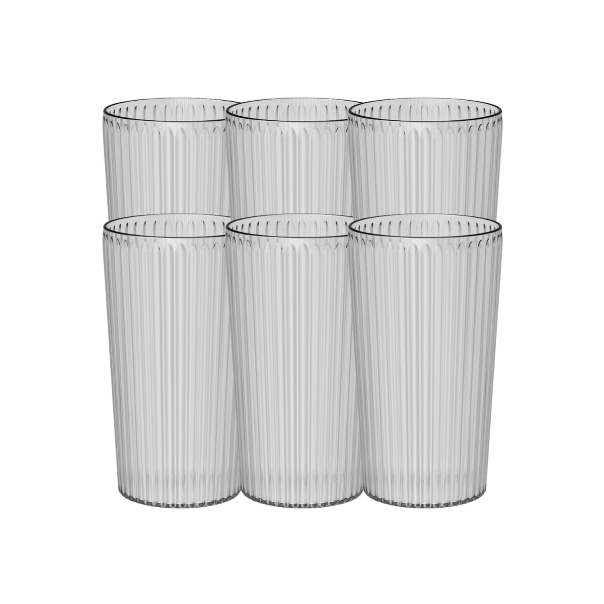 KAWI - Set 6 Vasos Transparente plástico 480ml Sustentables Malmö Kawi