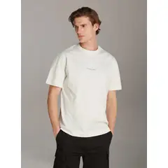 CALVIN KLEIN - Polera City Grid Map Blanco