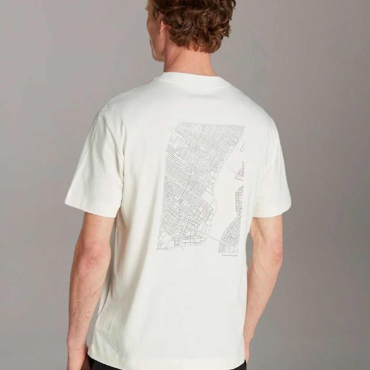 CALVIN KLEIN - Polera City Grid Map Blanco Calvin Klein