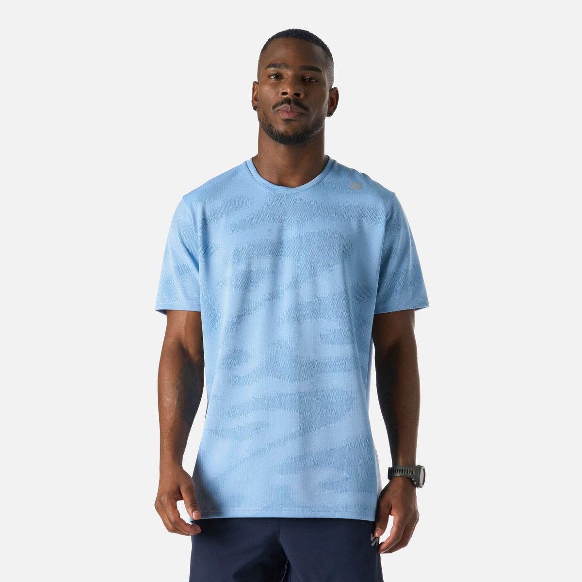 VULCANO - Polera Hombre Built To Move Pro T-Shirt Celeste Vulcano