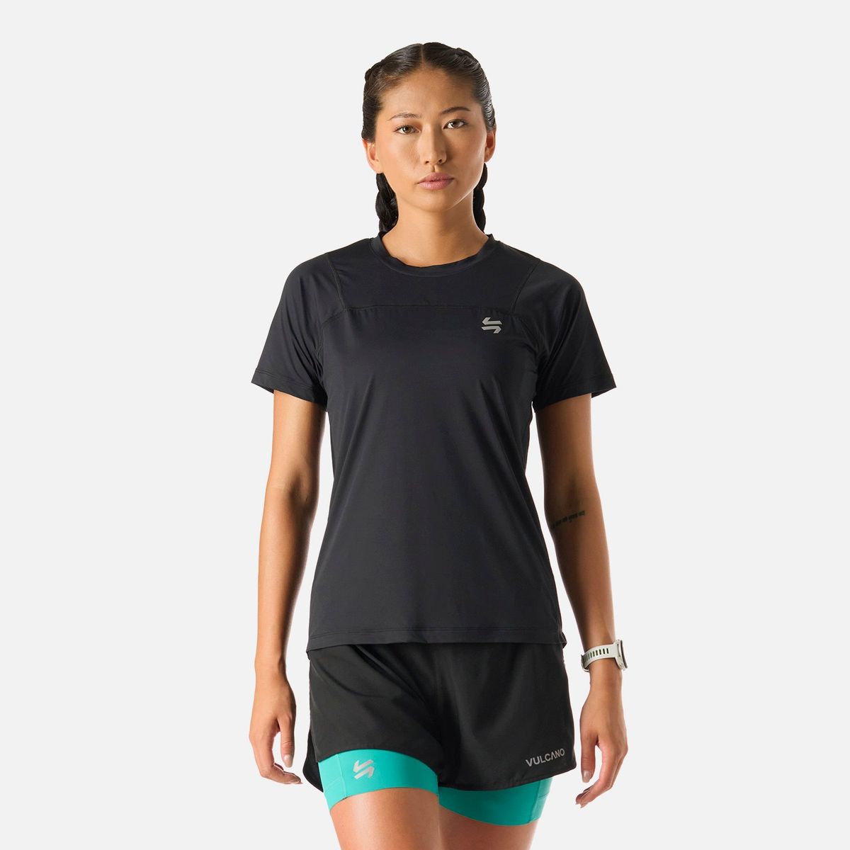 VULCANO - Polera manga corta running mujer Built To Move