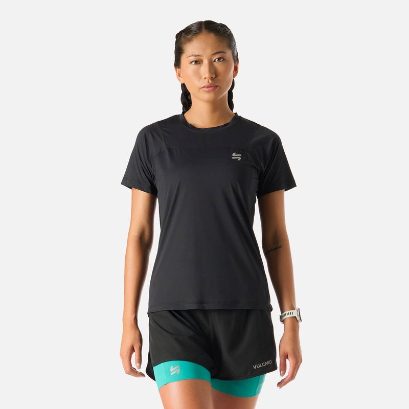 VULCANO - Polera manga corta running mujer Built To Move