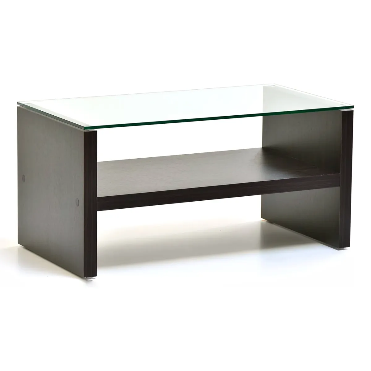 KLIK - Mesa de centro moderna madera walnut wood vidrio