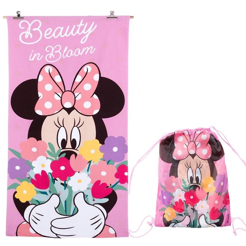 MASHINI - Toalla Playa Micro fibra CBolso 70x140 Minnie Boom