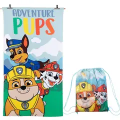 MASHINI - Toalla Playa Micro fibra CBolso 70x140 Paw Patrol Adventure