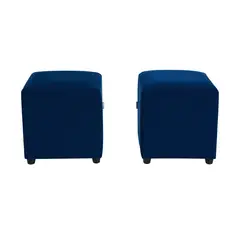 BODEVIR - Set Pouf Cali 1C Felpa 30 Azul Marino