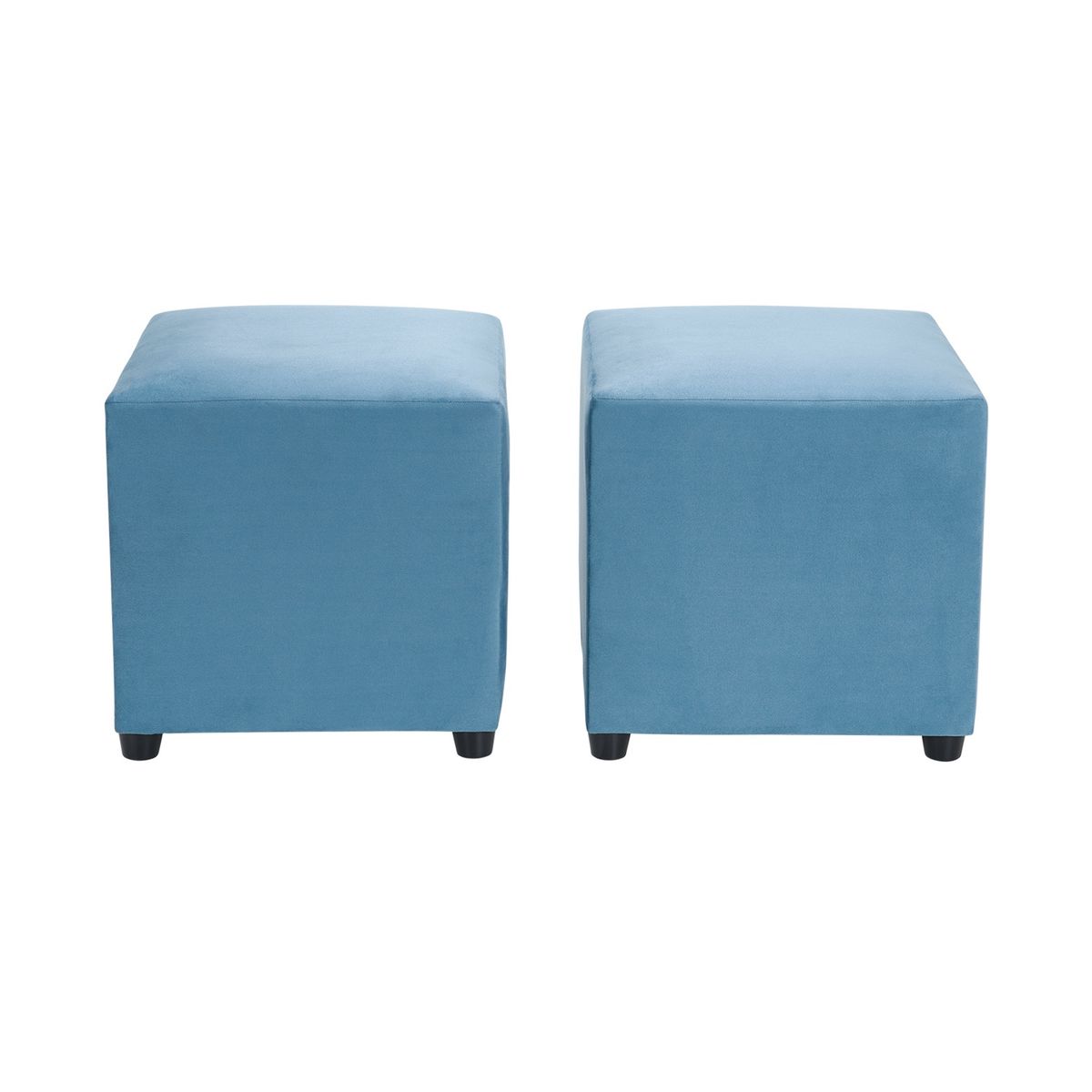 BODEVIR - Set Pouf Cali 1C Felpa 30 Azul Petroleo