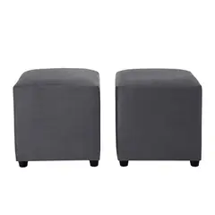 BODEVIR - Set Pouf Cali 1C Felpa 30 Gris