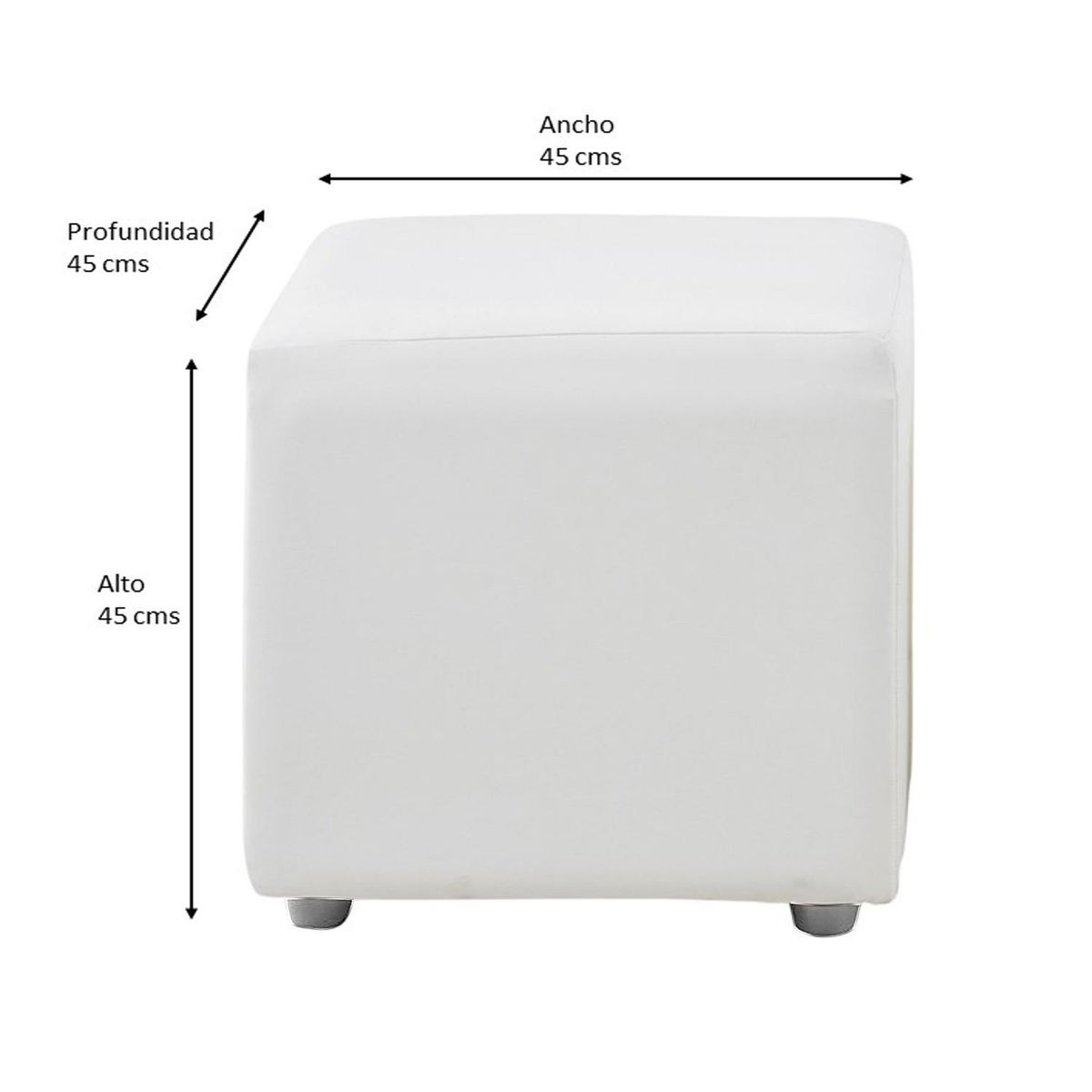 BODEVIR - Set Pouf Cali 1C Felpa 30 Negro