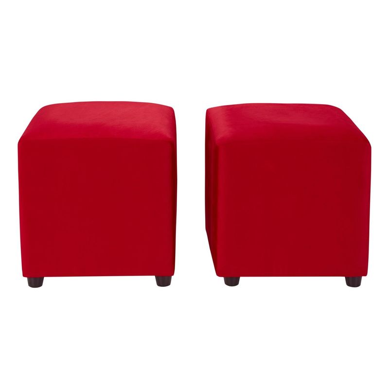 BODEVIR - Set Pouf Cali 1C Felpa 30 Rojo