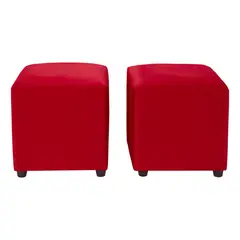 BODEVIR - Set Pouf Cali 1C Felpa 30 Rojo