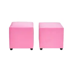 BODEVIR - Set Pouf Cali 1C Felpa 30 Rosado