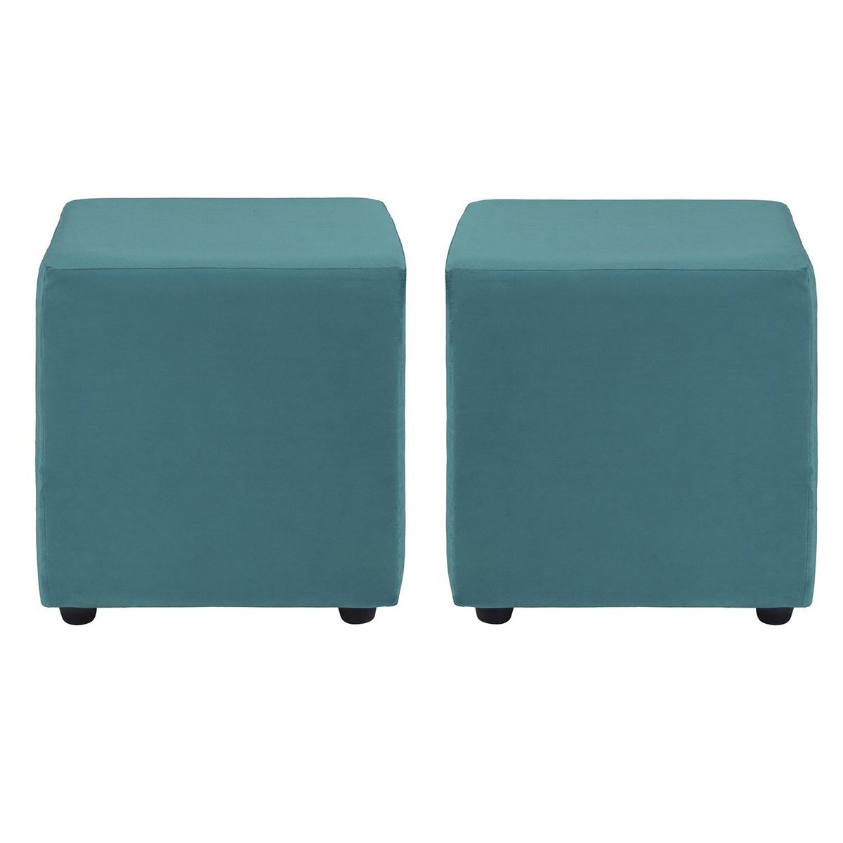 BODEVIR - Set Pouf Cali 1C Felpa 30 Turquesa