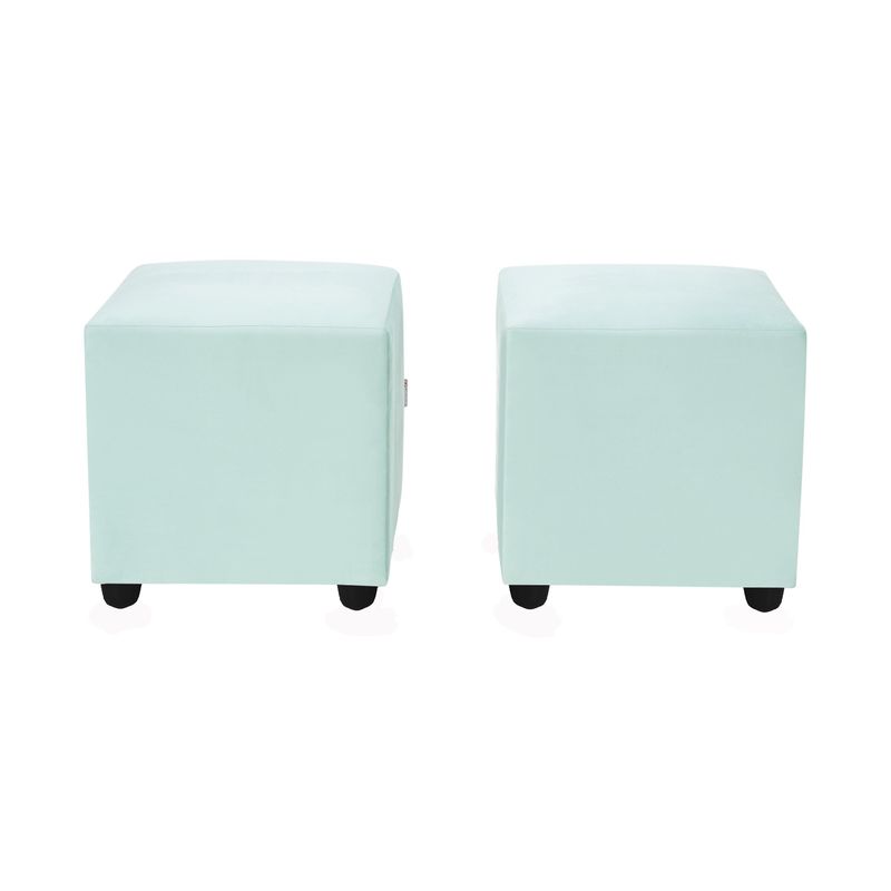 BODEVIR - Set Pouf Cali 1C Felpa 30 Verde Agua