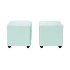 BODEVIR - Set Pouf Cali 1C Felpa 30 Verde Agua