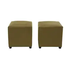 BODEVIR - Set Pouf Cali 1C Felpa 30 Verde Musgo