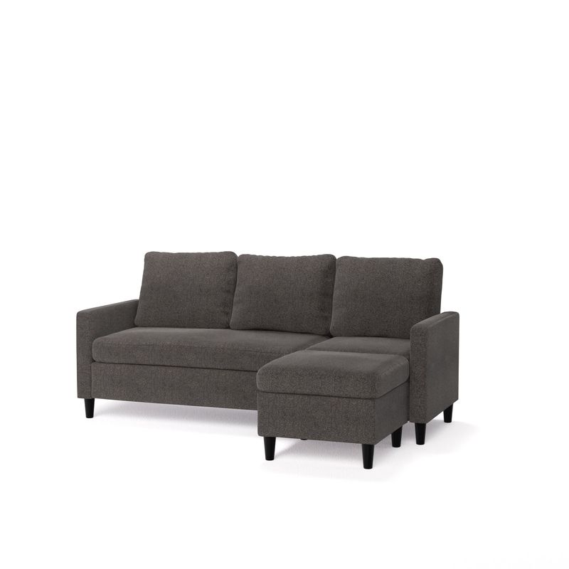 ZINUS - Sofá Zinus Hudson seccional 3 cuerpos Gris Oscuro
