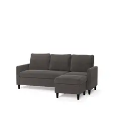 ZINUS - Sofá Hudson seccional 3 cuerpos Gris Oscuro